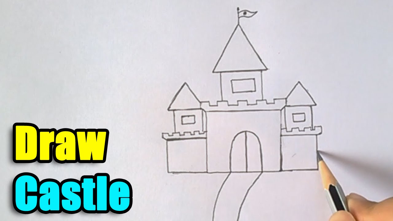 1280x720 How To Draw Castle For Kids - Simple Castle Sketch