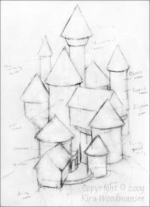 218x300 Medieval Castle Sketch Simple - Simple Castle Sketch
