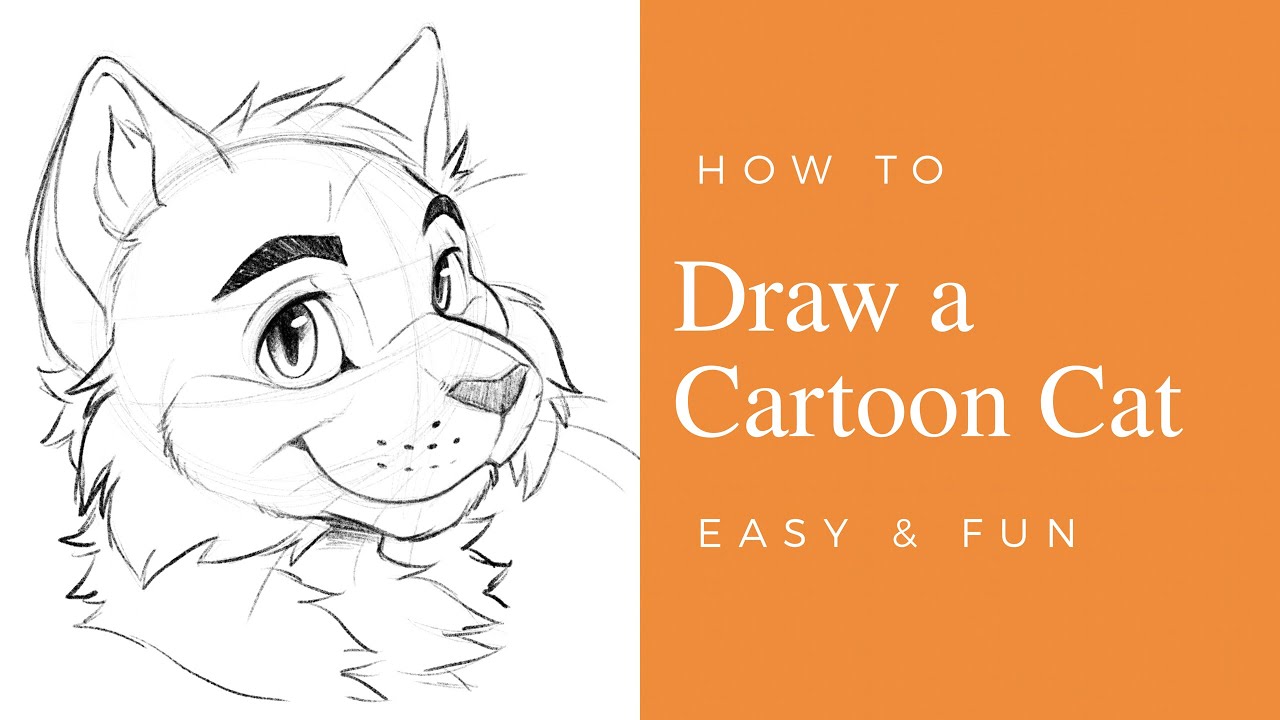 1280x720 How To Draw A Furry Cartoon Cat Face Easy - Simple Cat Face Sketch