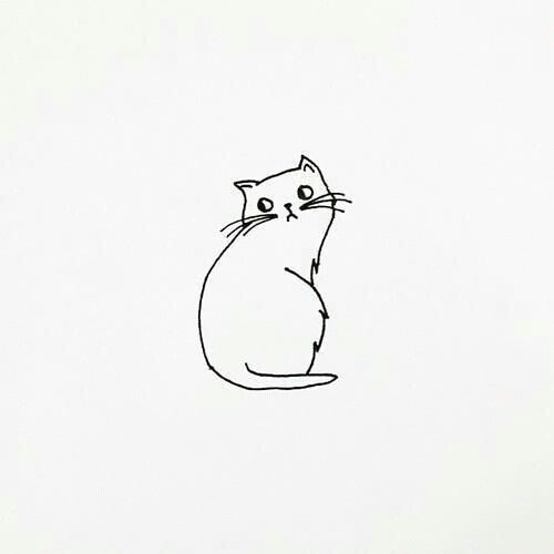 500x500 Pin By Granny Grue On Graphic Cats - Simple Cat Face Sketch