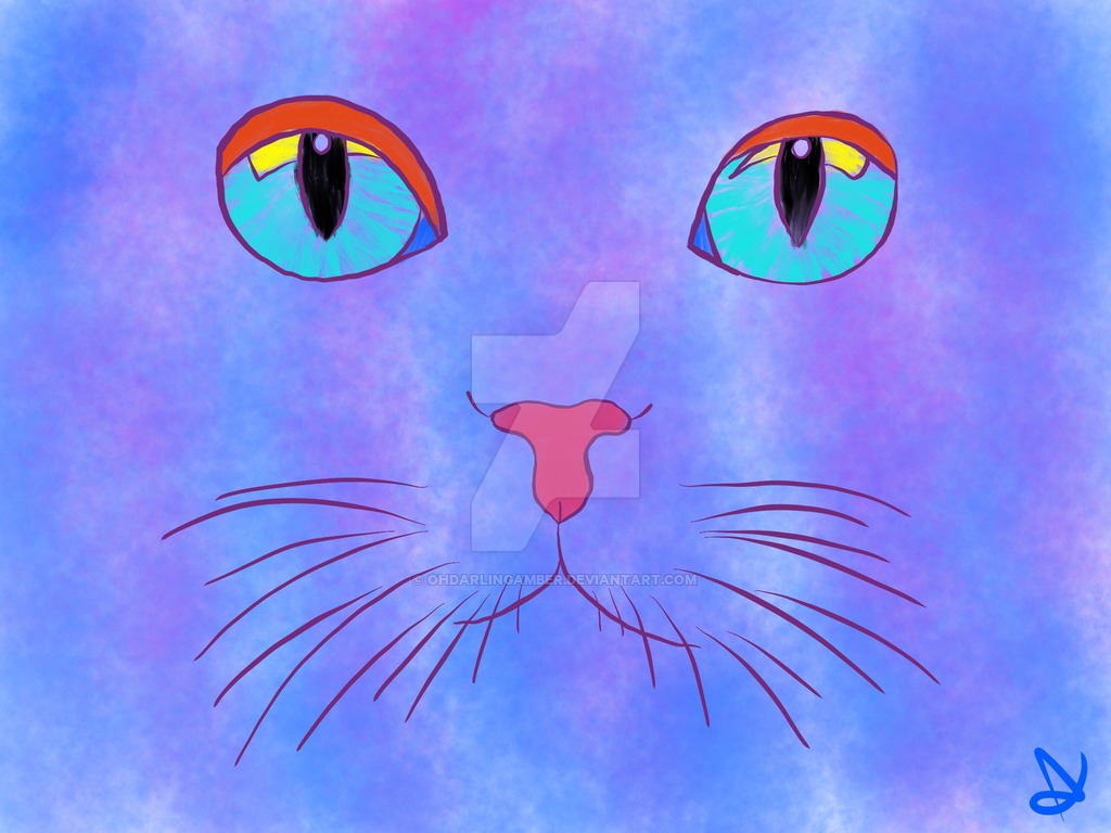 1024x768 Simple Cat Face Sketch By Ohdarlingamber - Simple Cat Face Sketch
