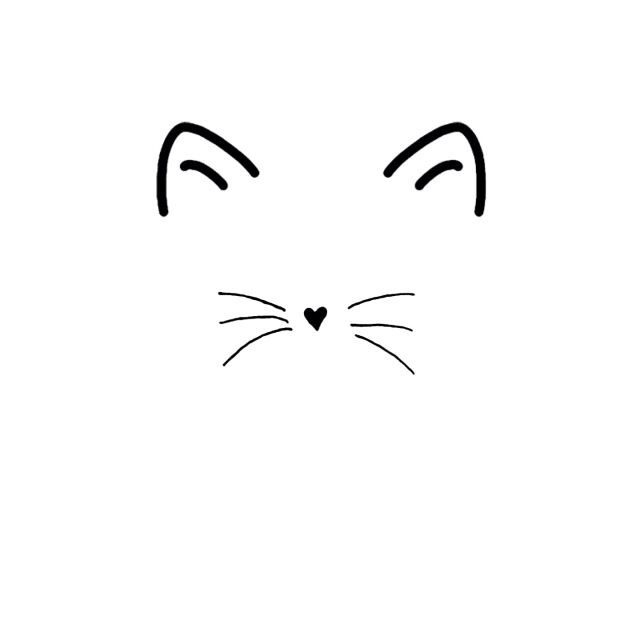 640x640 Cat Face Tattoo Cat Outline Tattoo Cat Illustrations Pattern - Simple Cat Face Sketch
