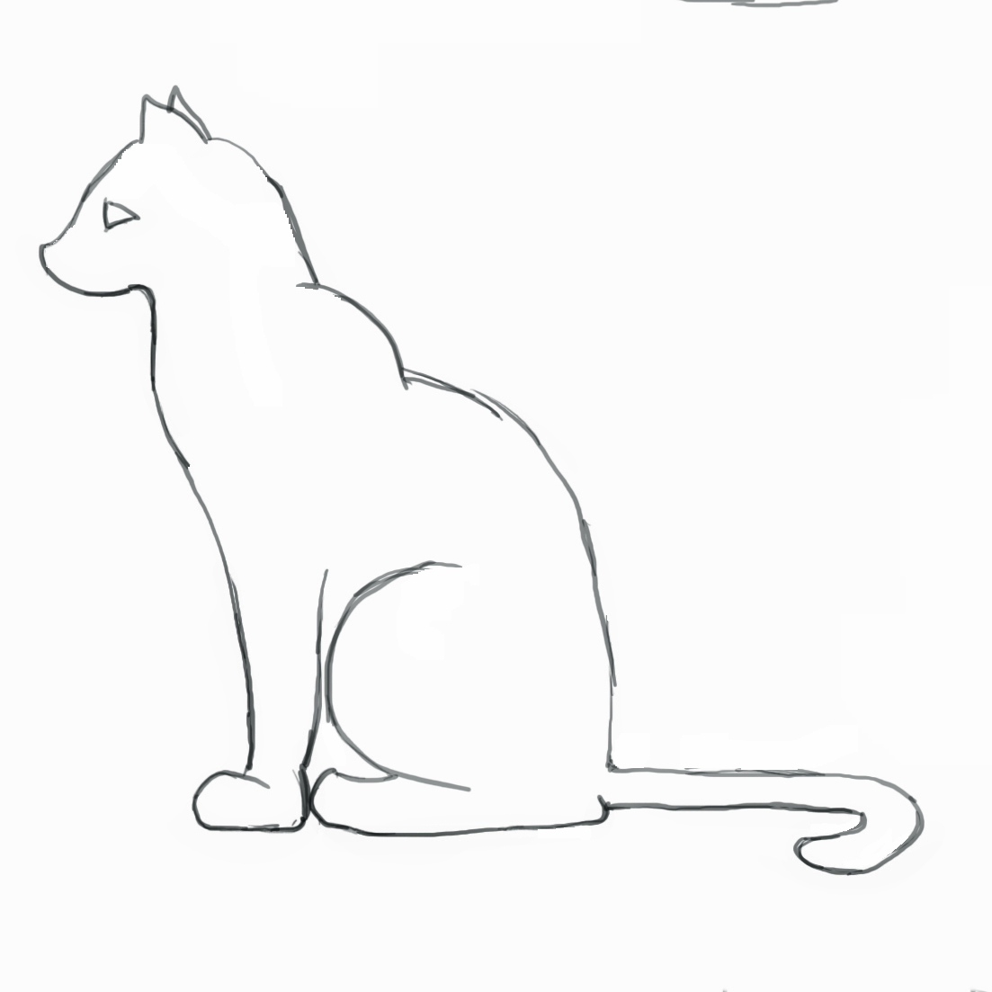 1103x1103 How To Draw A Cat - Simple Cat Sketch
