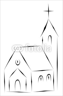 261x400 Little Church - Simple Church Sketch
