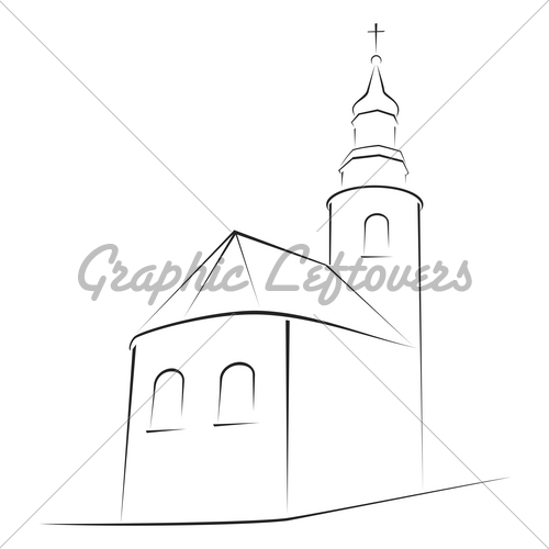 500x500 Church Symbol Gl Stock Images - Simple Church Sketch