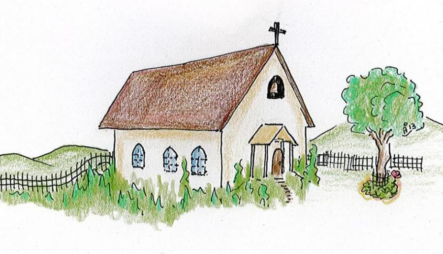 900x517 Church. Life People. Drawings. Pictures. Drawings Ideas For Kids - Simple Church Sketch