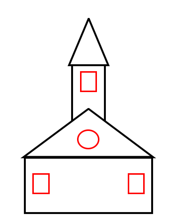 350x450 Drawing A Cartoon Church - Simple Church Sketch