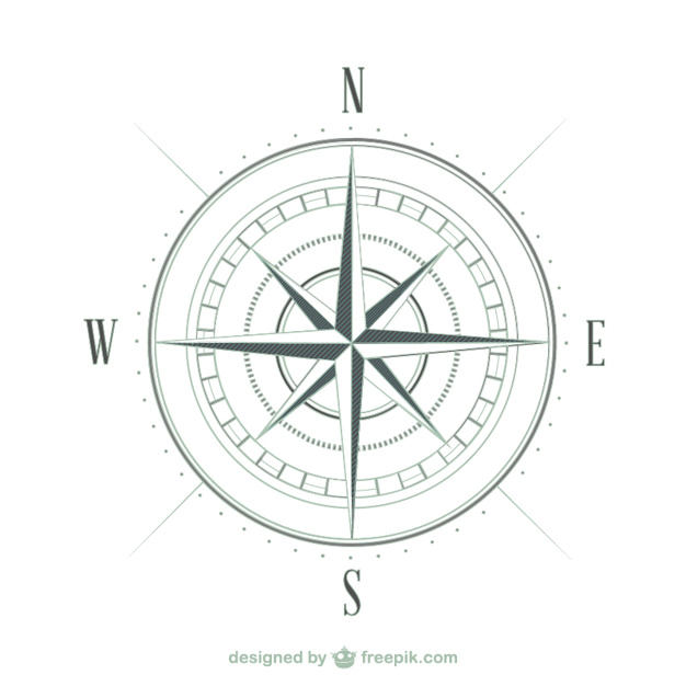 626x626 Compass Sketch Vector Free Download - Simple Compass Sketch