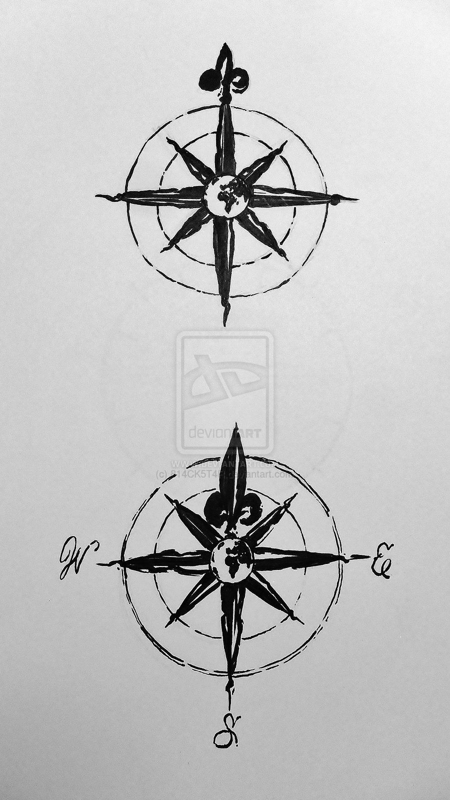 900x1600 Simple Compass Rose Tattoo - Simple Compass Sketch