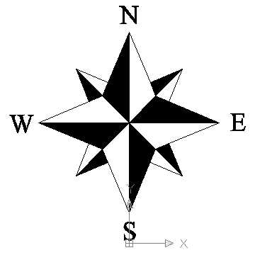 360x360 Autocad Drawing North Arrow 10 Compass Rose For Blueprint Dwg Dxf - Simple Compass Sketch