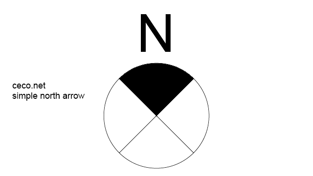 640x360 Autocad Drawing Simple North Arrow 2 Dwg Dxf - Simple Compass Sketch