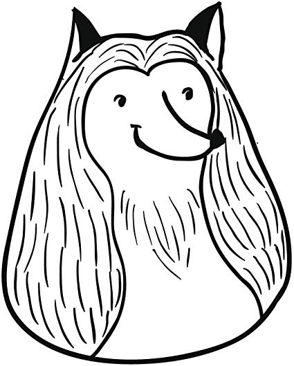 425x529 Cute Simple Pen Sketch Puppy Dog Cartoon Vinyl Sticker - Simple Dog Sketch