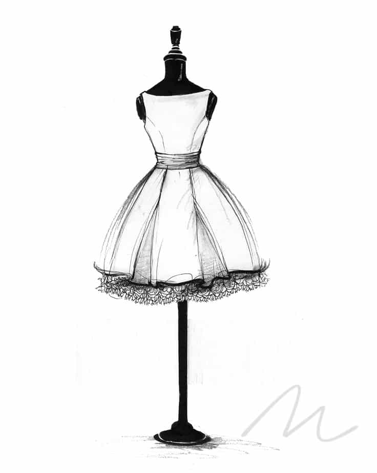 Simple Dress Sketches At Paintingvalley Com Explore Collection
