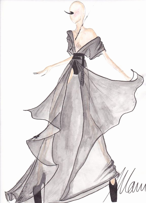 Simple Dress Sketches at PaintingValley.com | Explore collection of ...