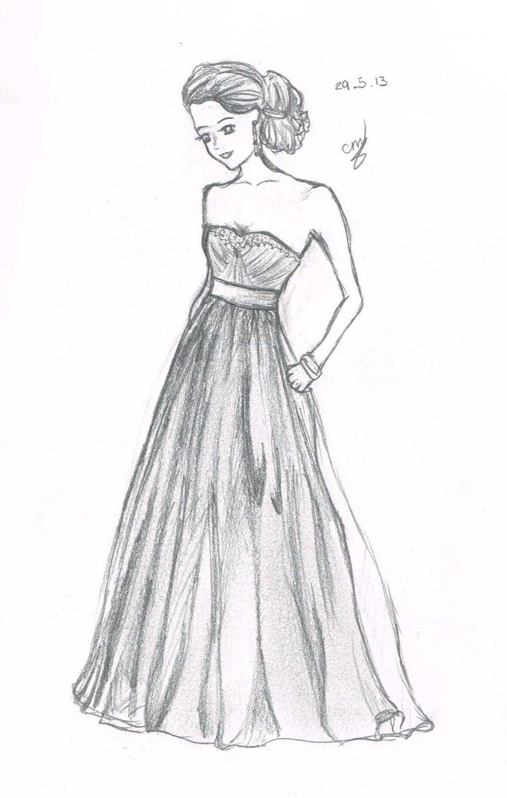 Simple Dress Sketches At Paintingvalleycom Explore