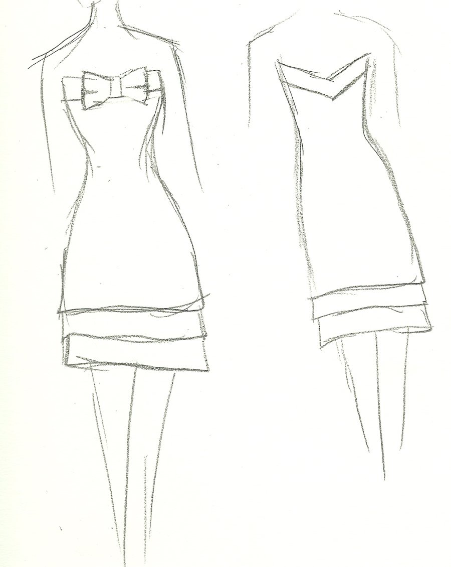 Fashion Design Sketches of Dresses  Get Coloring Pages