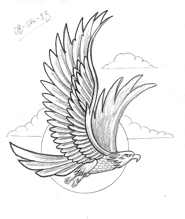 595x706 Tattoo Sketch A Day April 2013 - Simple Eagle Sketch