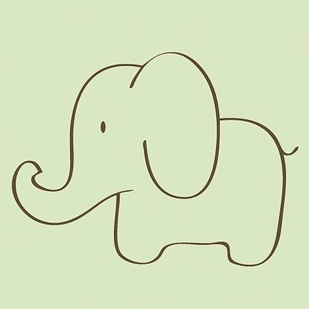 445x445 Simple - Simple Elephant Sketch