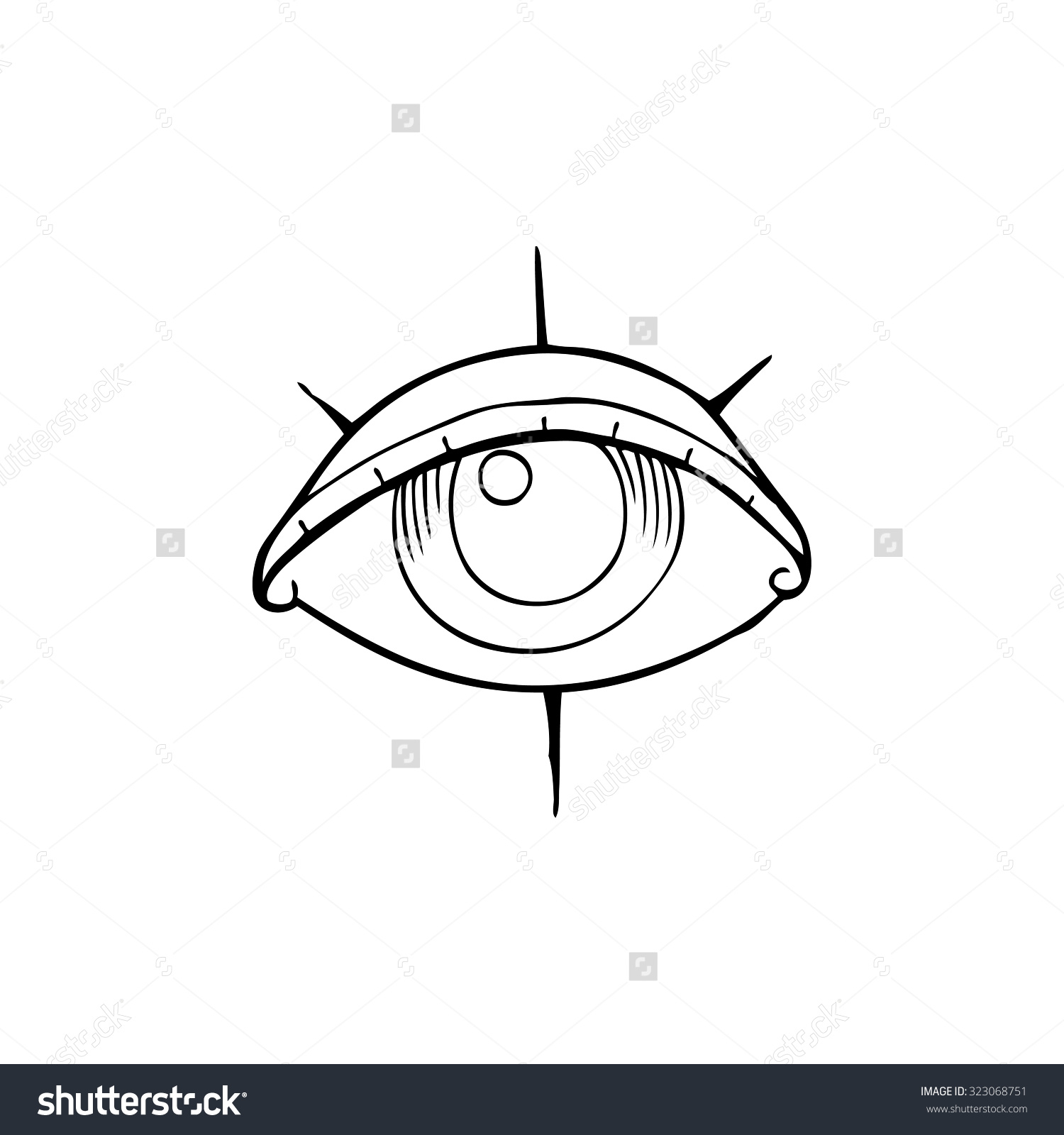 1500x1600 Simple Drawing Of An Eye Simple Black White Line Drawing Cartoon - Simple Eye Sketch