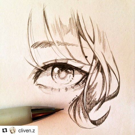 474x474 Sketch By @cliven.z A Simple Eye Sparkly Eye Today Was My Last - Simple Eye Sketch