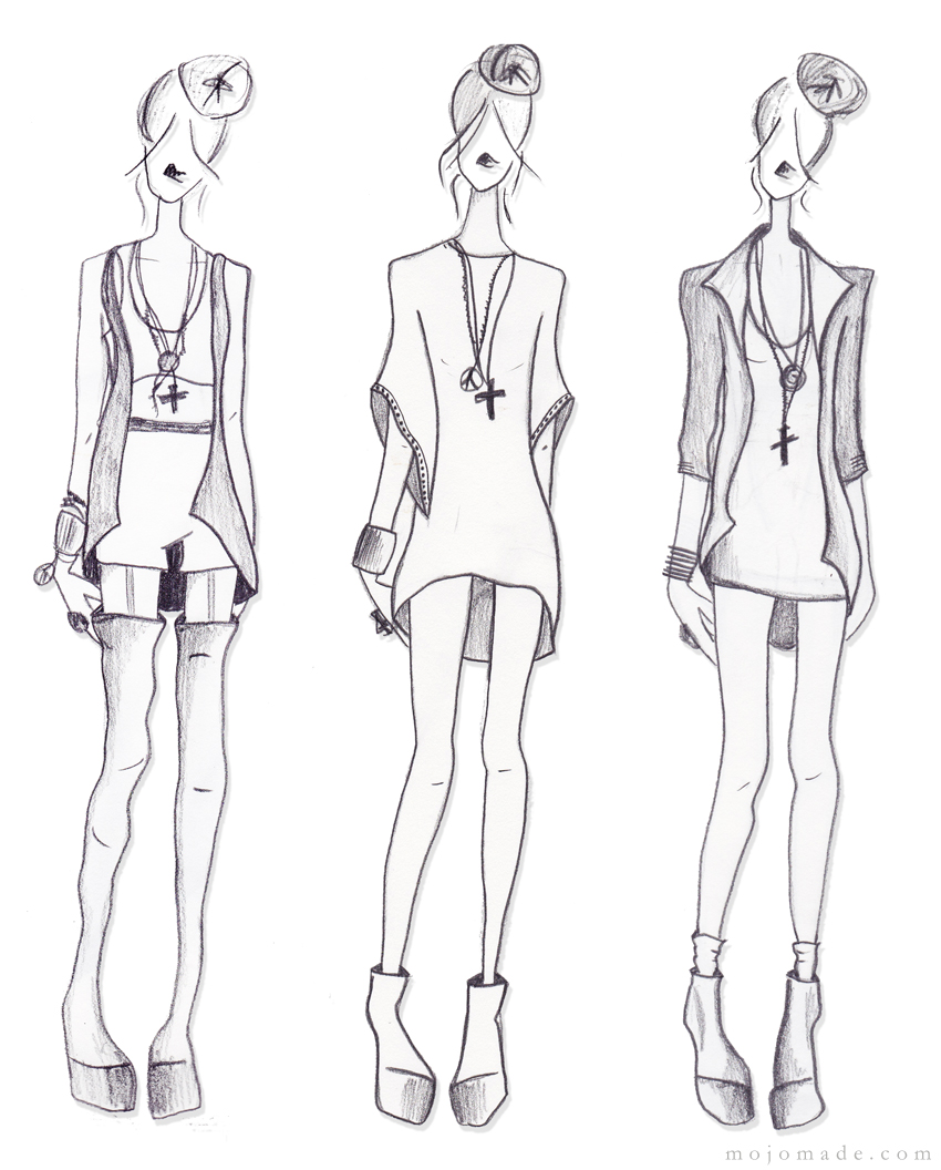 850x1056 Mojomade Fashion Sketches Amp My Personal Croquis - Simple Fashion Sketches