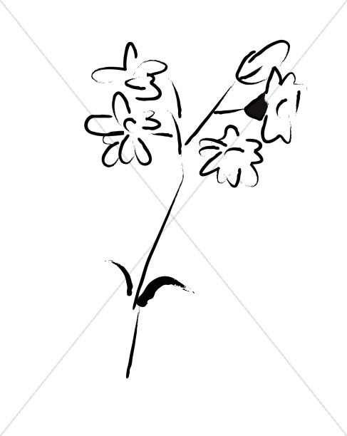 487x612 Simple Flower Sketch Church Flower Clipart - Simple Flower Sketch