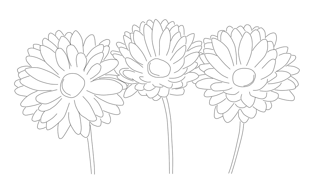 1000x563 Simple Flower Sketch By Plsbuymyart Redbubble - Simple Flower Sketch