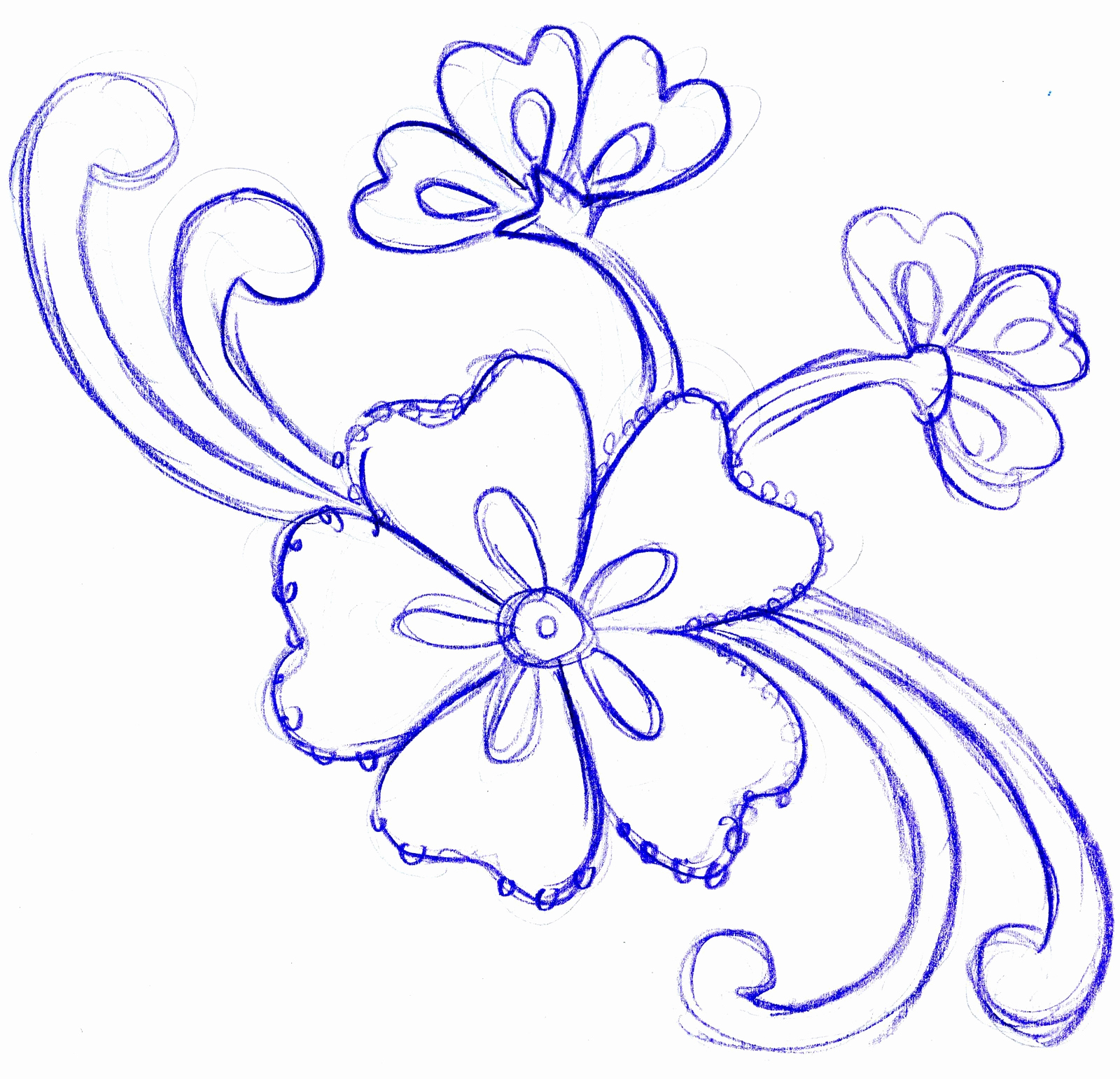 1600x1542 Sketch Free Trial Design Flowers Pencil Drawing Art Simple Flower - Simple Flower Sketch