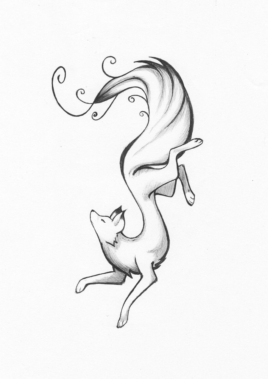 900x1275 Spirit Fox By On @ Tattoo - Simple Fox Sketch