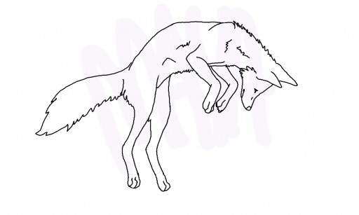 512x307 Pouncing Fox Sketch - Simple Fox Sketch