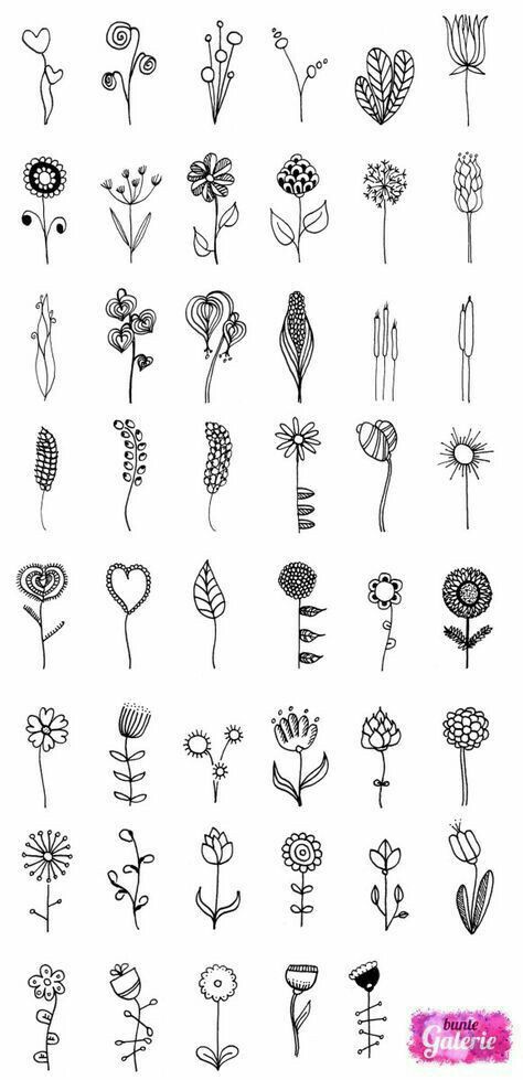 474x979 Floral Adornos Vector Doodles, Drawings And Art - Simple Garden Sketch