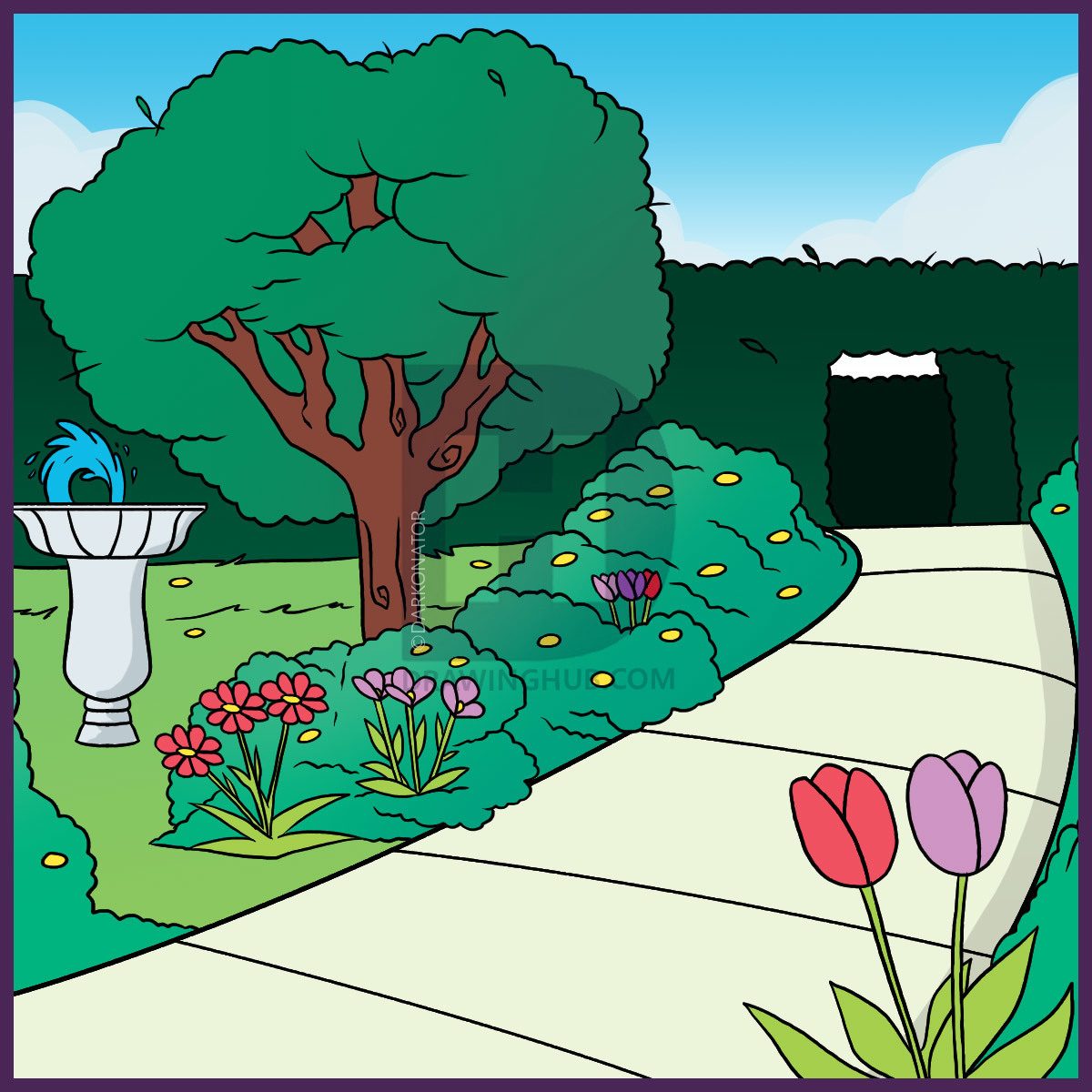 Simple Garden Sketch at Explore collection of