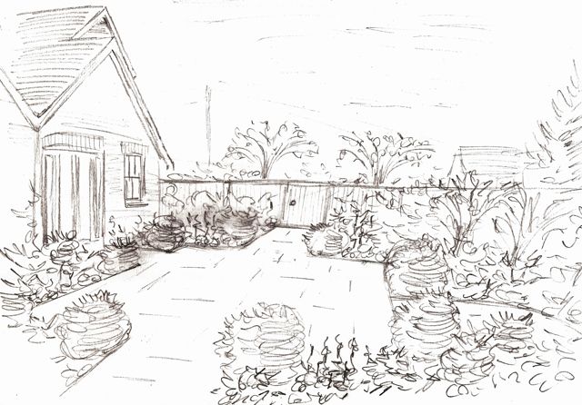 Simple Garden Sketch at PaintingValley.com | Explore collection of