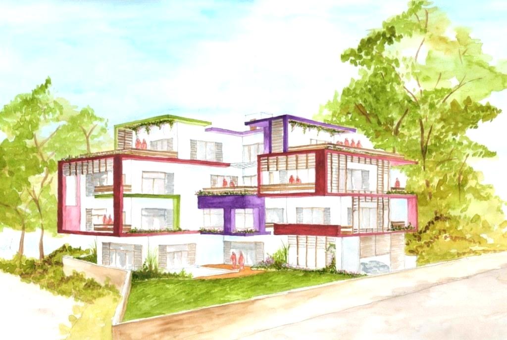 1024x688 Simple House With Garden Sketch Image Of Small Bungalow House - Simple Garden Sketch