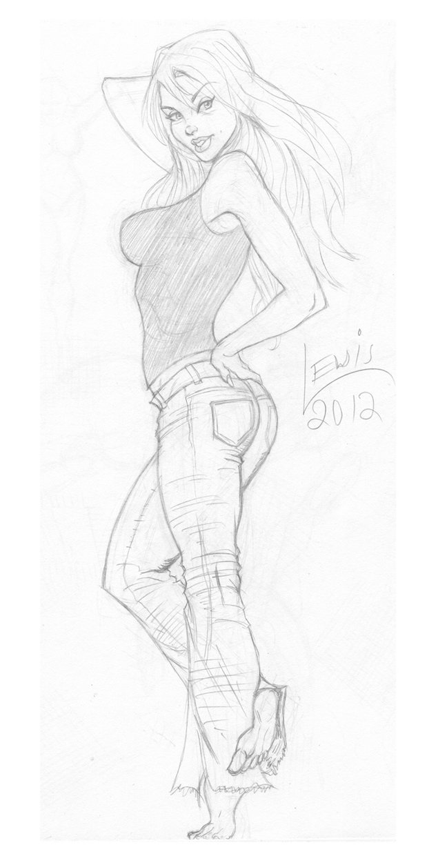 635x1257 Pictures Simple Girl Sketch, - Simple Girl Sketch