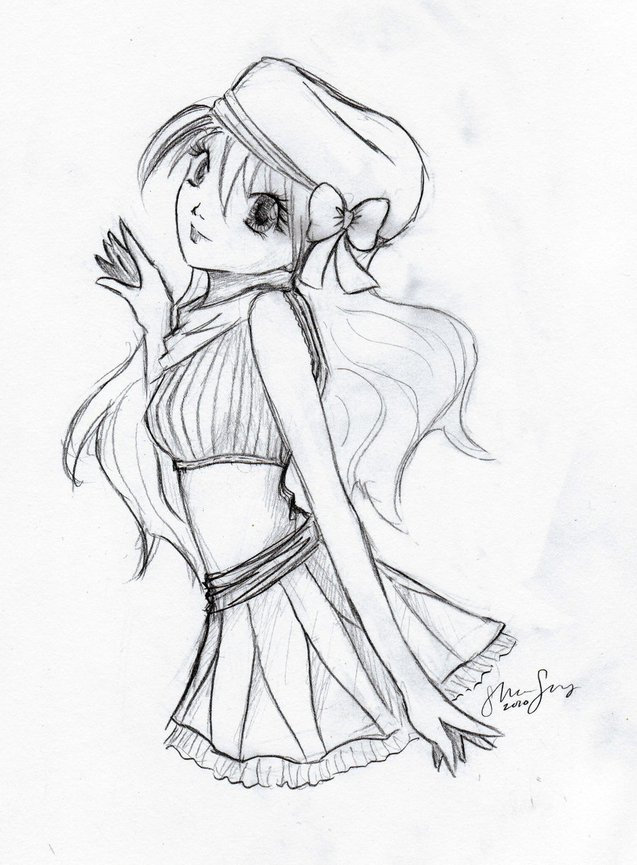 900x1222 Simple Girl Sketch Full - Simple Girl Sketch