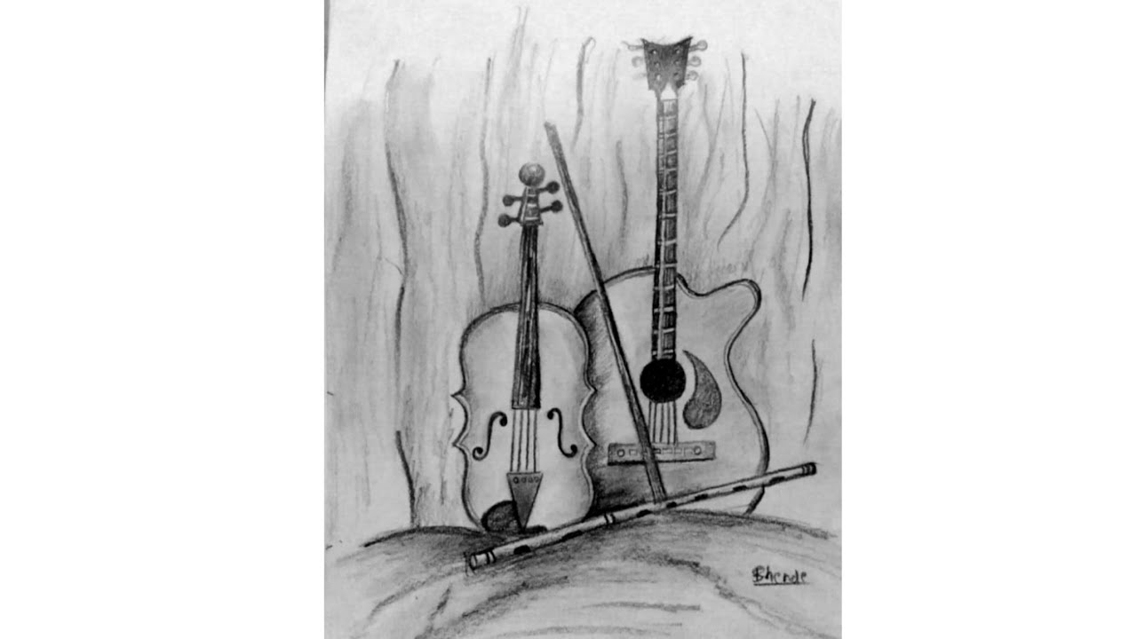 1280x720 Guitar Sketchunique Sketch Artguitarsimple Sketch Sketching - Simple Guitar Sketch