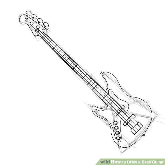 560x560 How To Draw A Bass Guitar 8 Steps (With Pictures) - Simple Guitar Sketch