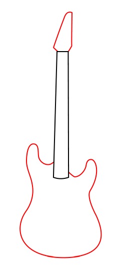 250x543 Drawing A Cartoon Guitar - Simple Guitar Sketch