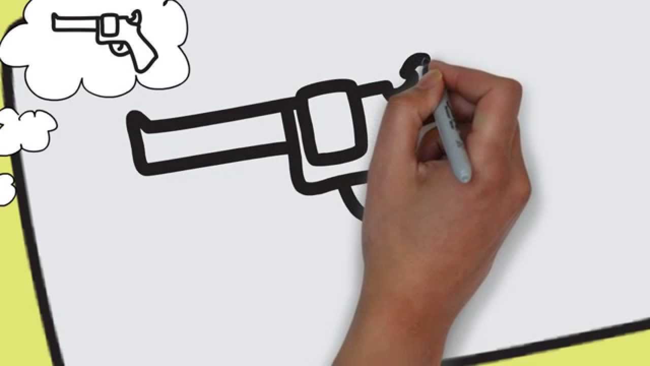 1280x720 How To Draw A Gun Easy Amp Simple - Simple Gun Sketch