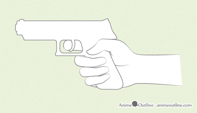 675x389 6 Ways To Draw Anime Hands Holding Something - Simple Gun Sketch