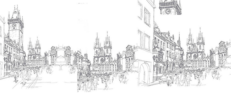 800x365 Sketch Urban Background, Simple, Hand Painted, Poster Banner - Simple Hand Sketch