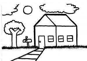 300x210 Simple Sketch House Simple House Drawing Related Keywords - Simple House Sketch