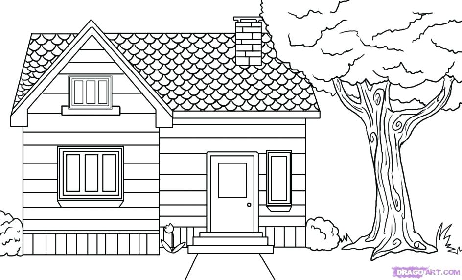 944x572 Dream House Drawing - Simple House Sketch