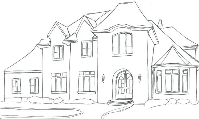 670x400 Simple House With Garden Sketch Kedehang.top - Simple House Sketch