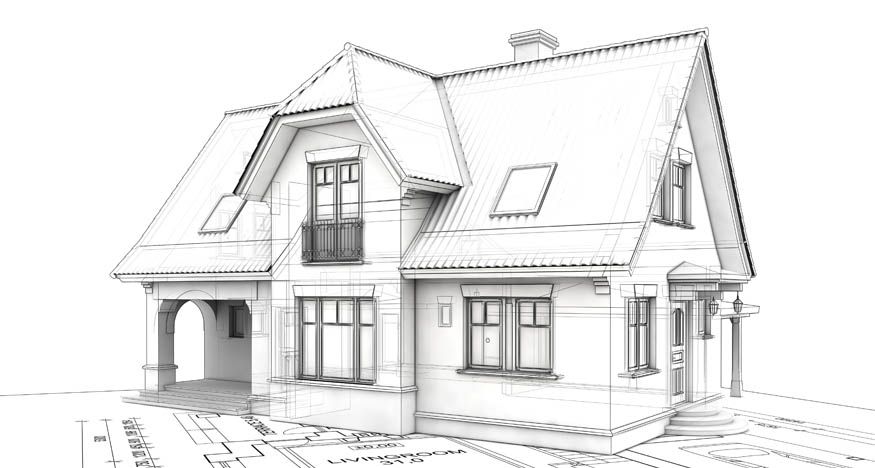 875x468 Sketch House Houses And Gardens House Drawing - Simple House Sketch