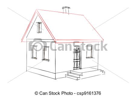 450x320 Computer Generated Simple House Sketch. - Simple House Sketch