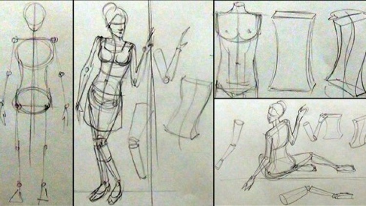 750x422 Drawing Human Actions To Master Figure Drawing And Painting Udemy - Simple Human Sketches