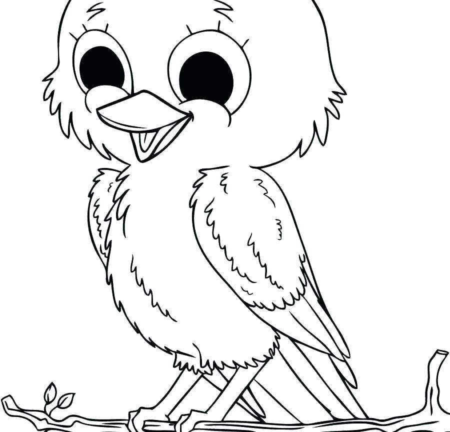 900x864 Cute Bird Coloring - Simple Hummingbird Sketch