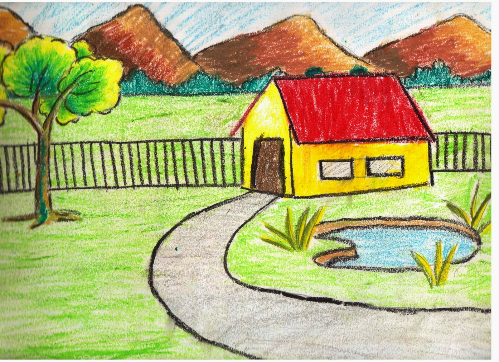 1600x1163 Scenery Sketches For Kids Simple Landscape Sketches For Kids Easy - Simple Landscape Sketch